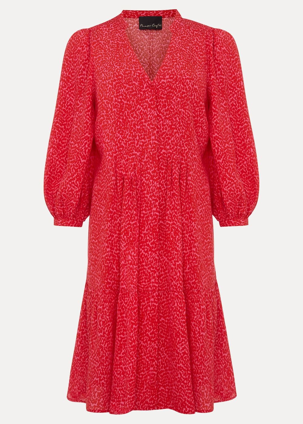 Penele Print Swing Dress - Pink/Red