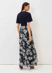 Brogan Lace Skirt Maxi Dress - Navy/Ivory