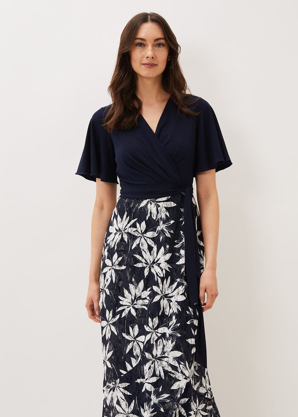 Brogan Lace Skirt Maxi Dress - Navy/Ivory