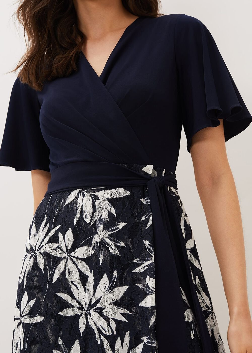 Brogan Lace Skirt Maxi Dress - Navy/Ivory