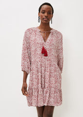Lara Print Swing Dress - Rust/Ivory
