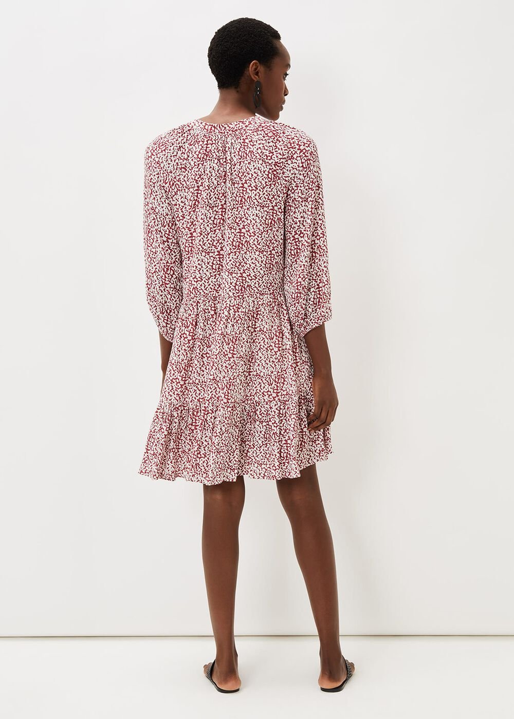 Lara Print Swing Dress - Rust/Ivory