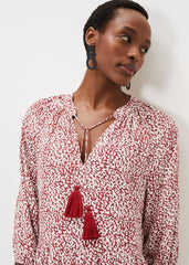 Lara Print Swing Dress - Rust/Ivory