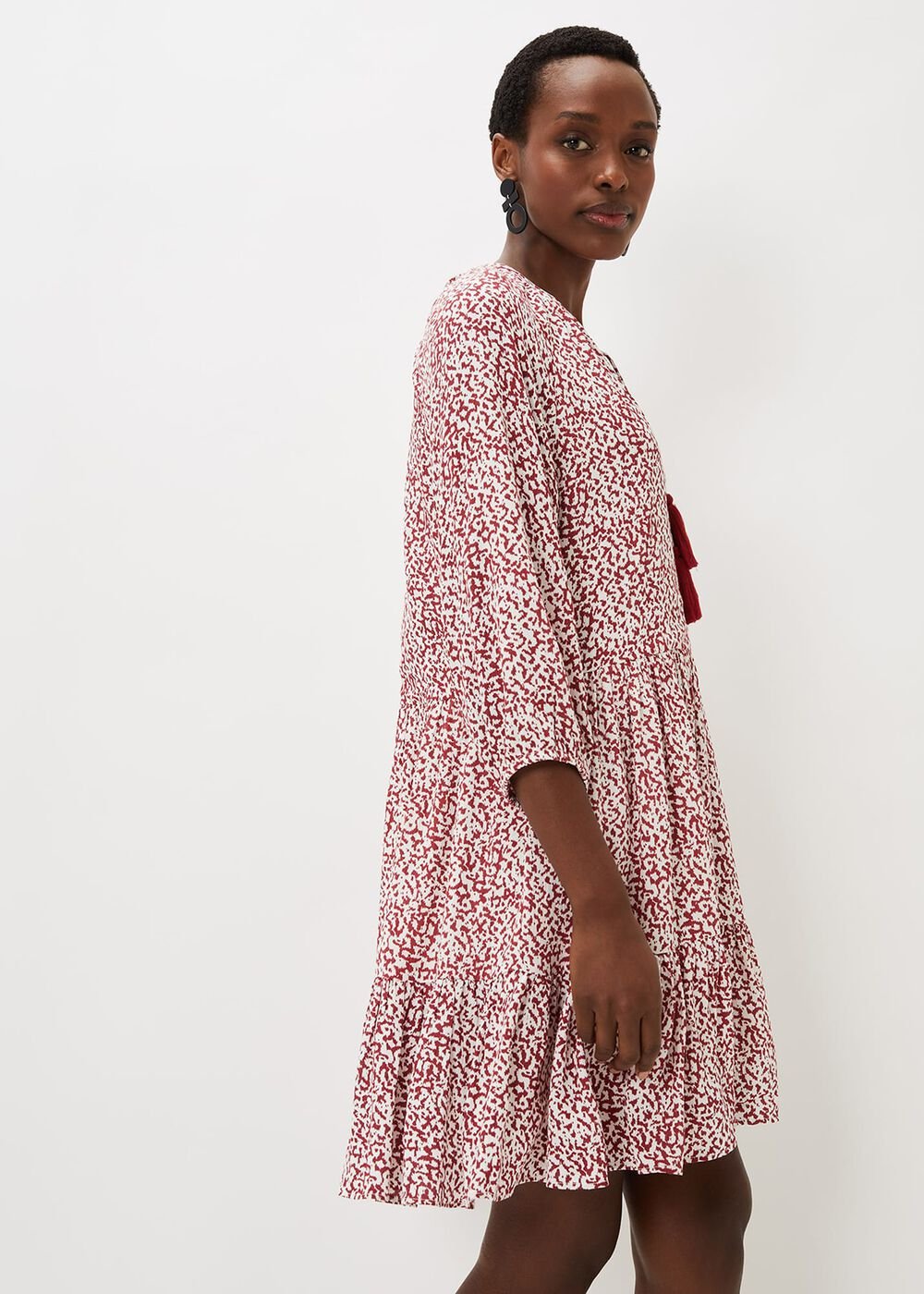 Lara Print Swing Dress - Rust/Ivory