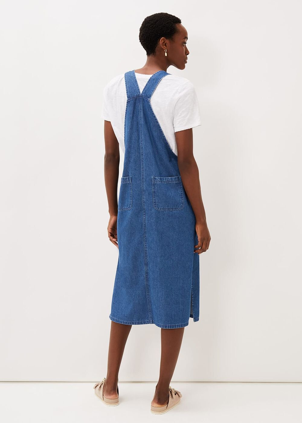 Irena Denim Pinafore Dress - Denim