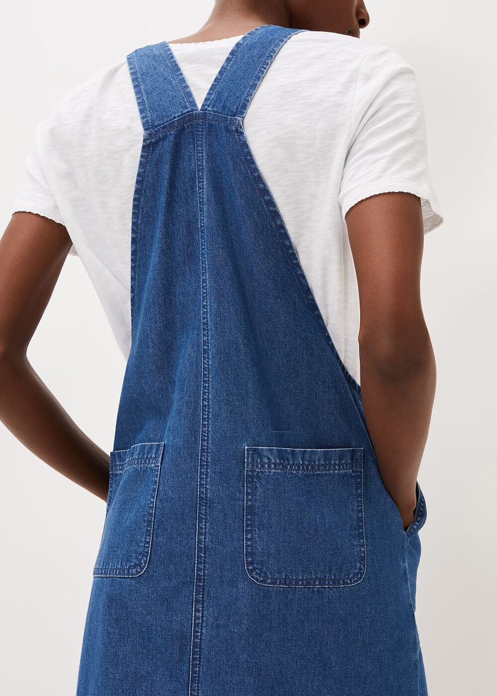 Irena Denim Pinafore Dress - Denim