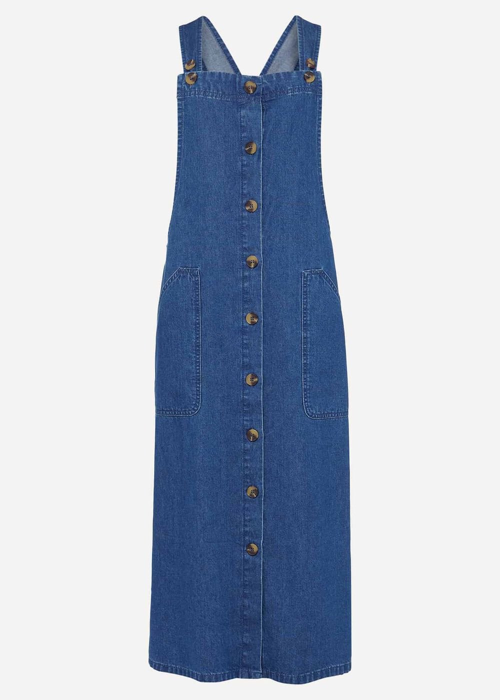 Irena Denim Pinafore Dress - Denim