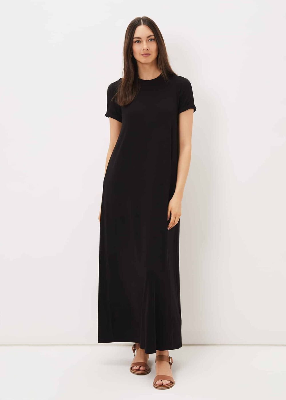 Roxana T-Shirt Maxi Dress - Black