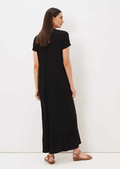 Roxana T-Shirt Maxi Dress - Black