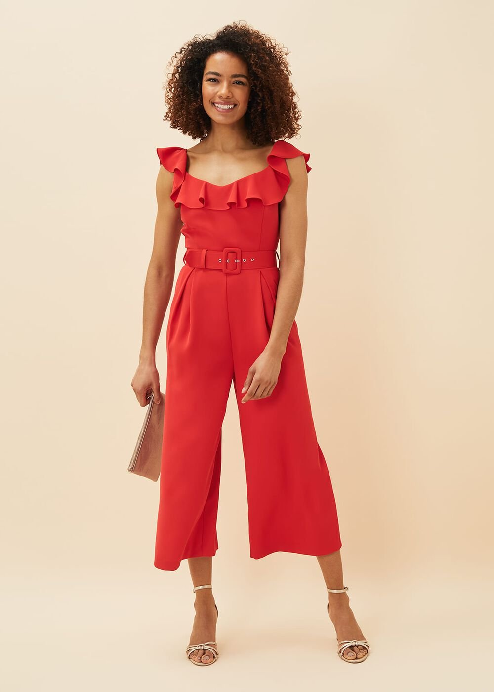 Tazanna Wide Leg Jumpsuit - Fire