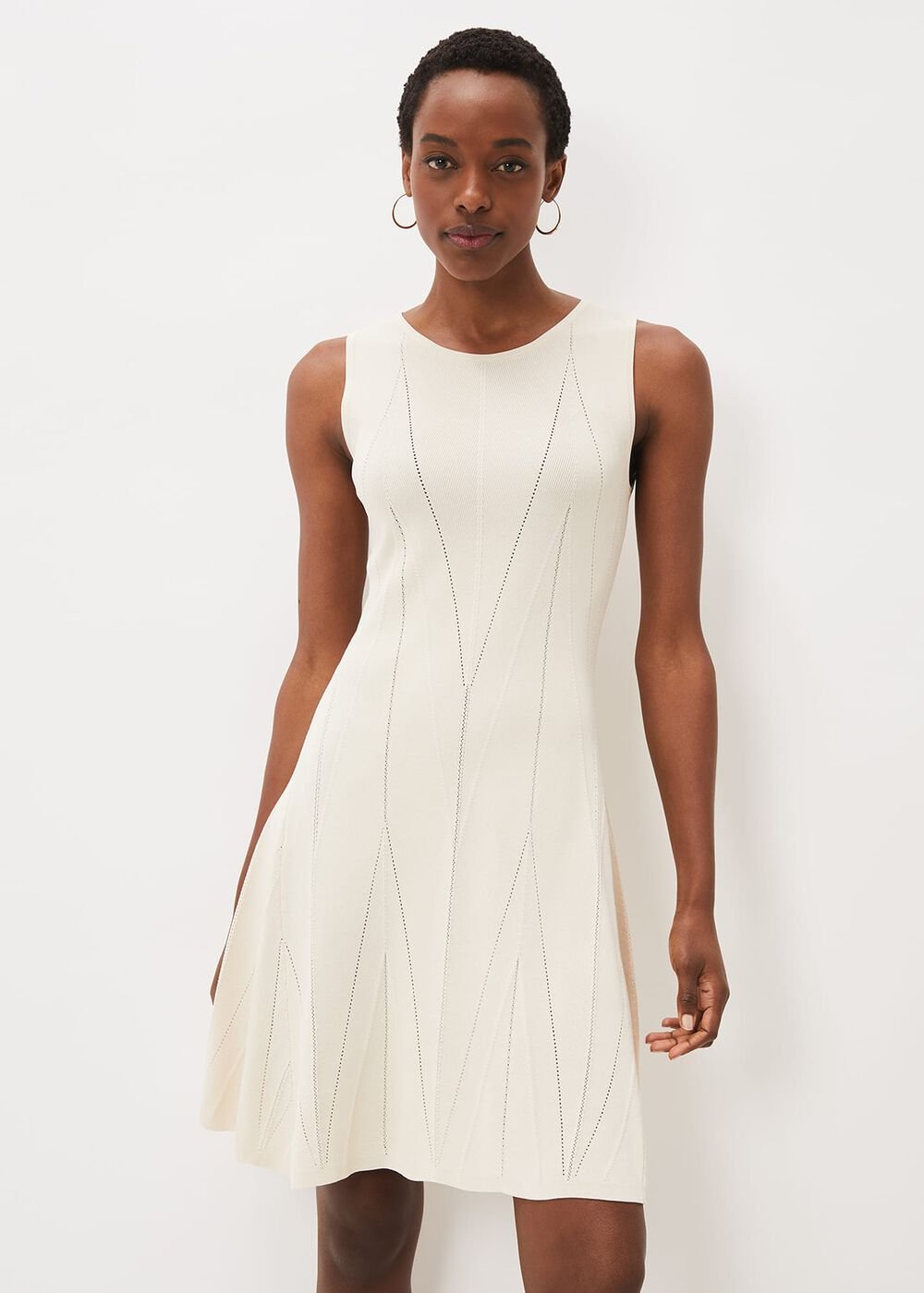 Jaya Stitch Detail Dress - Buttermilk