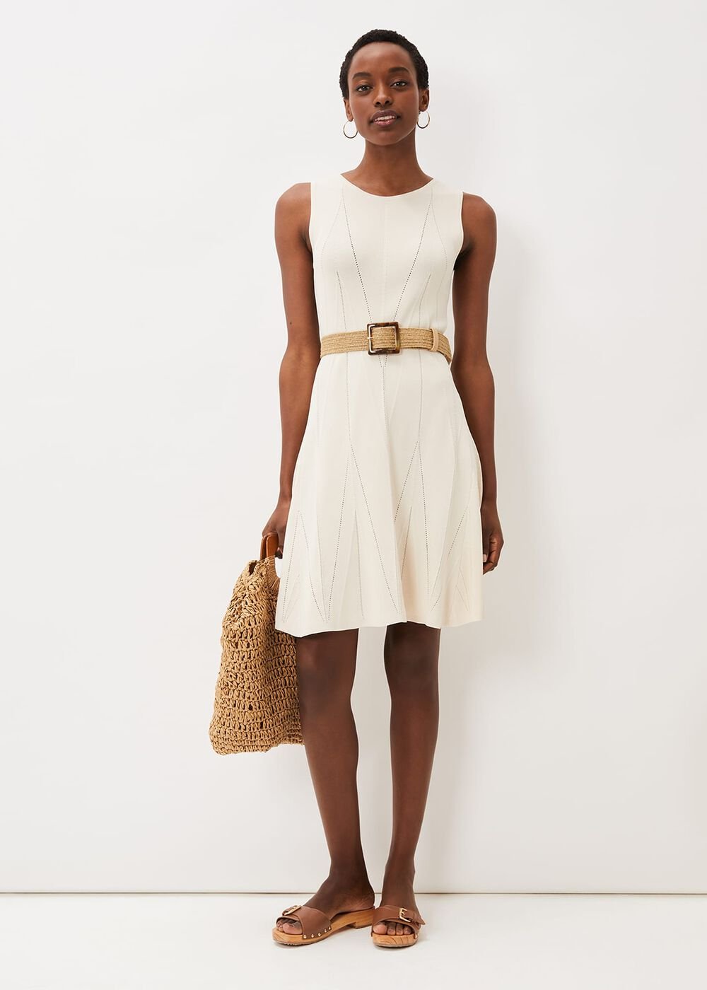 Jaya Stitch Detail Dress - Buttermilk