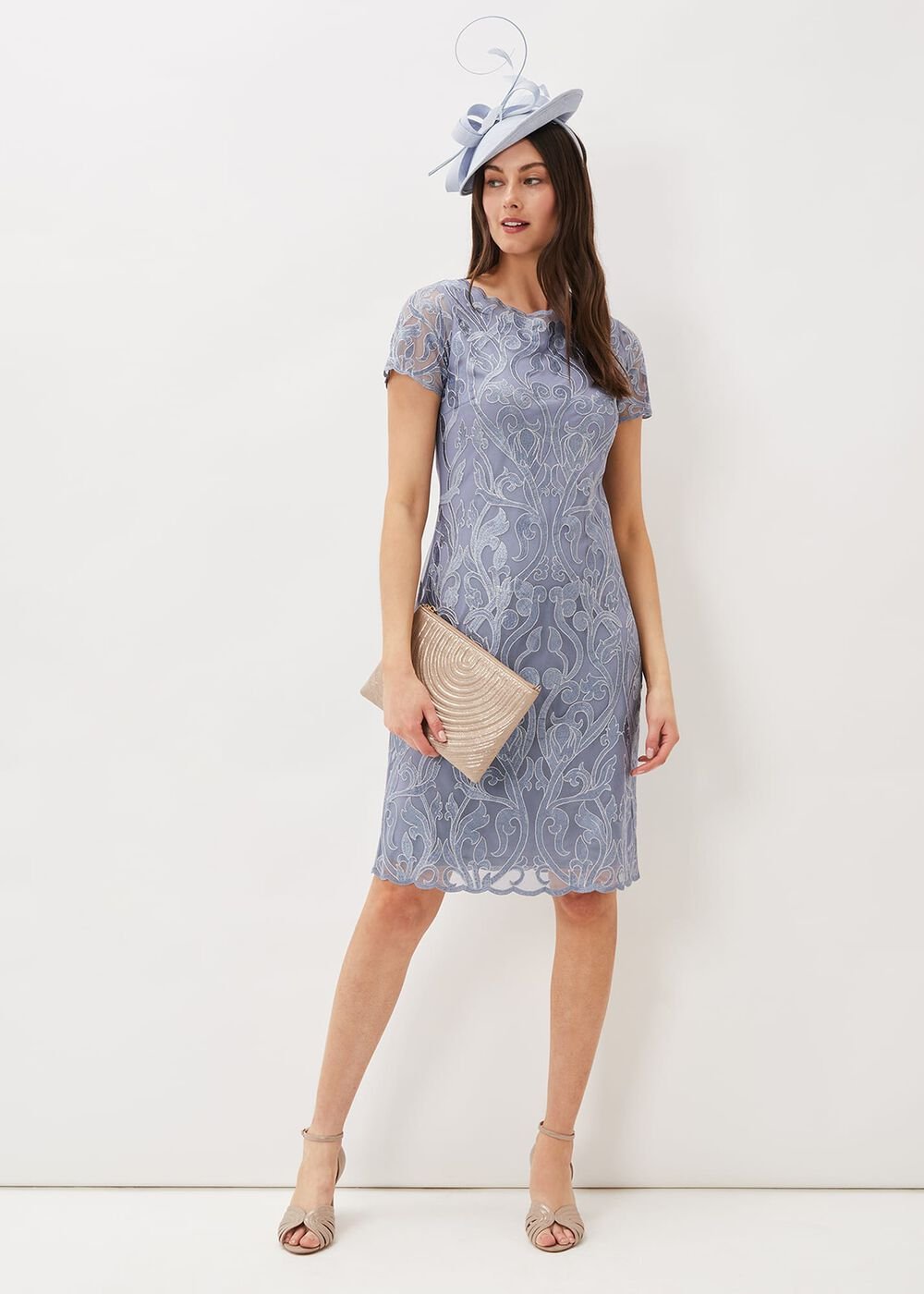 Bea Embroidered Dress - Arctic Blue