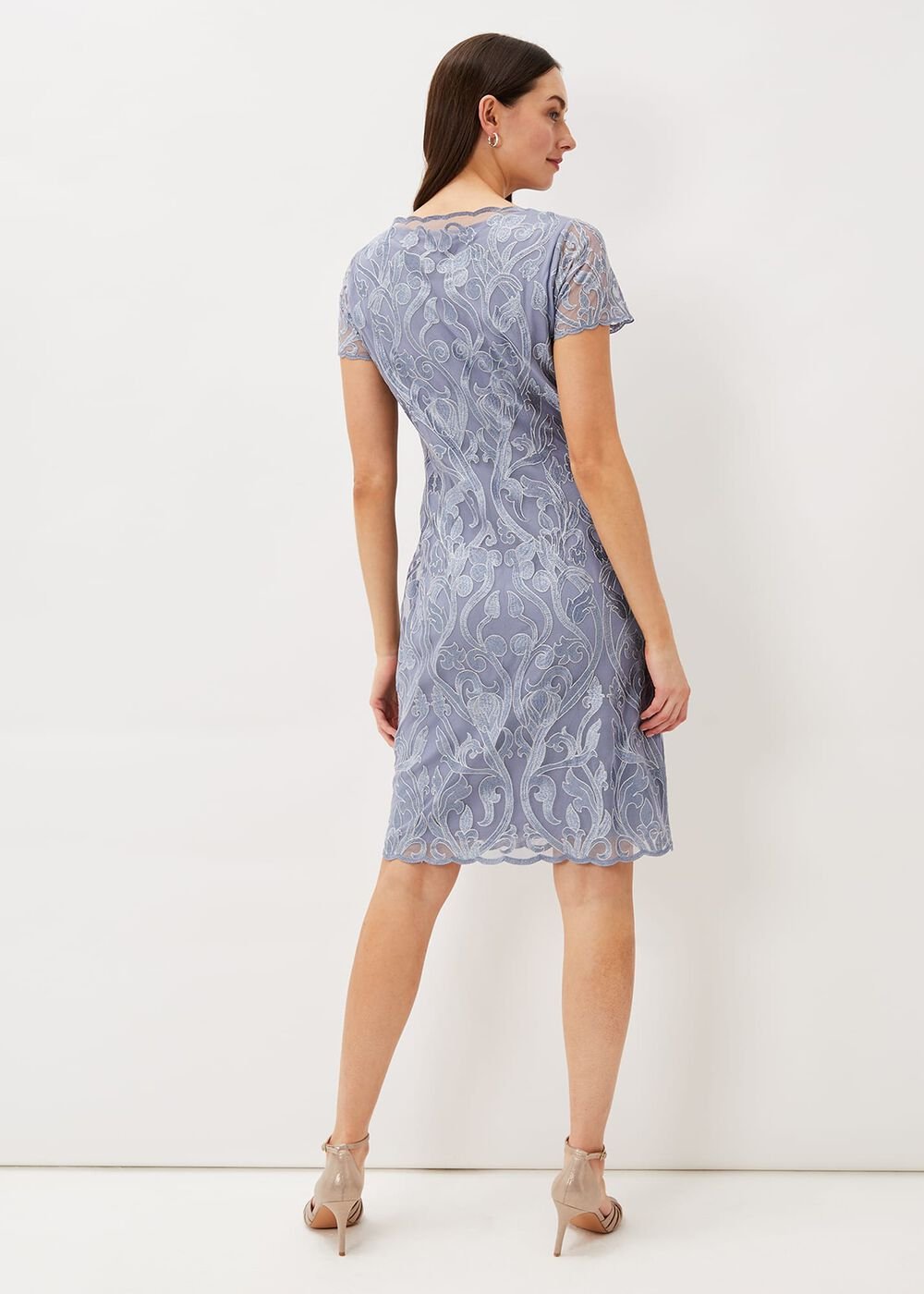 Bea Embroidered Dress - Arctic Blue