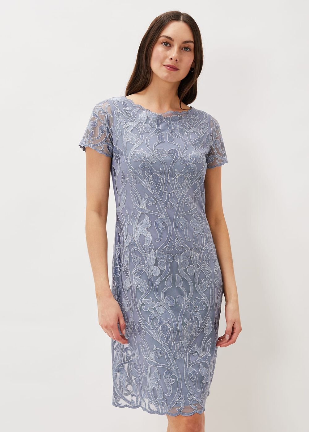 Bea Embroidered Dress - Arctic Blue