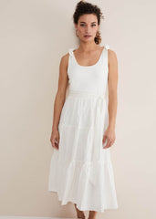 Jennie Strappy Tiered Dress - White