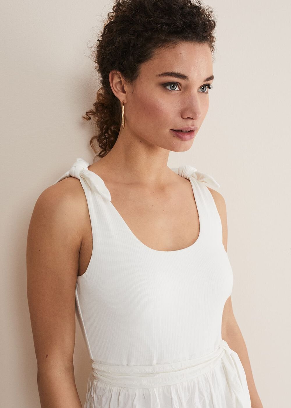 Jennie Strappy Tiered Dress - White