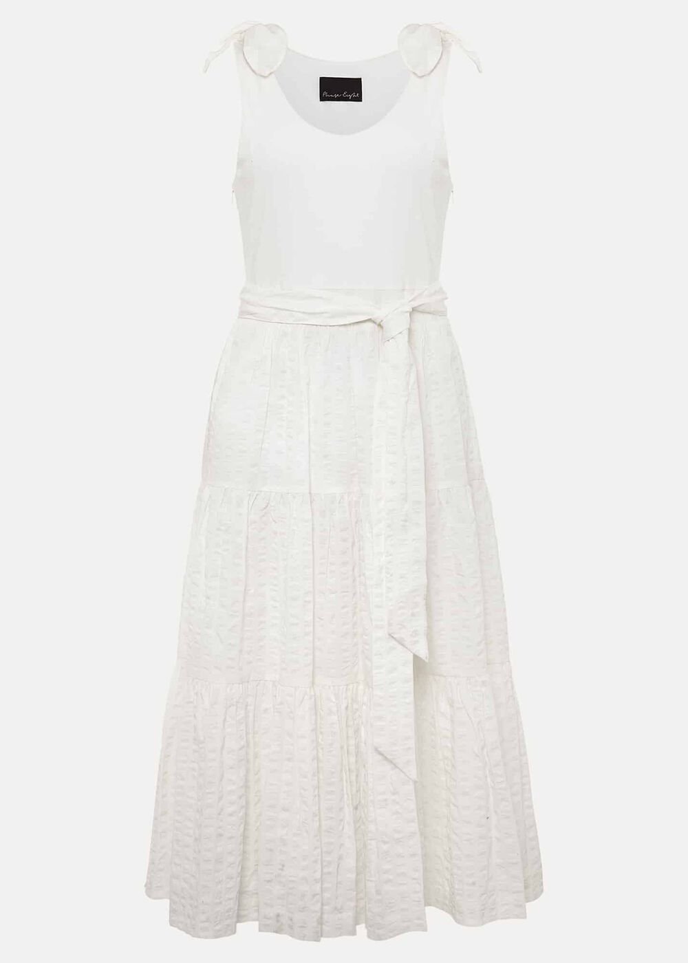 Jennie Strappy Tiered Dress - White