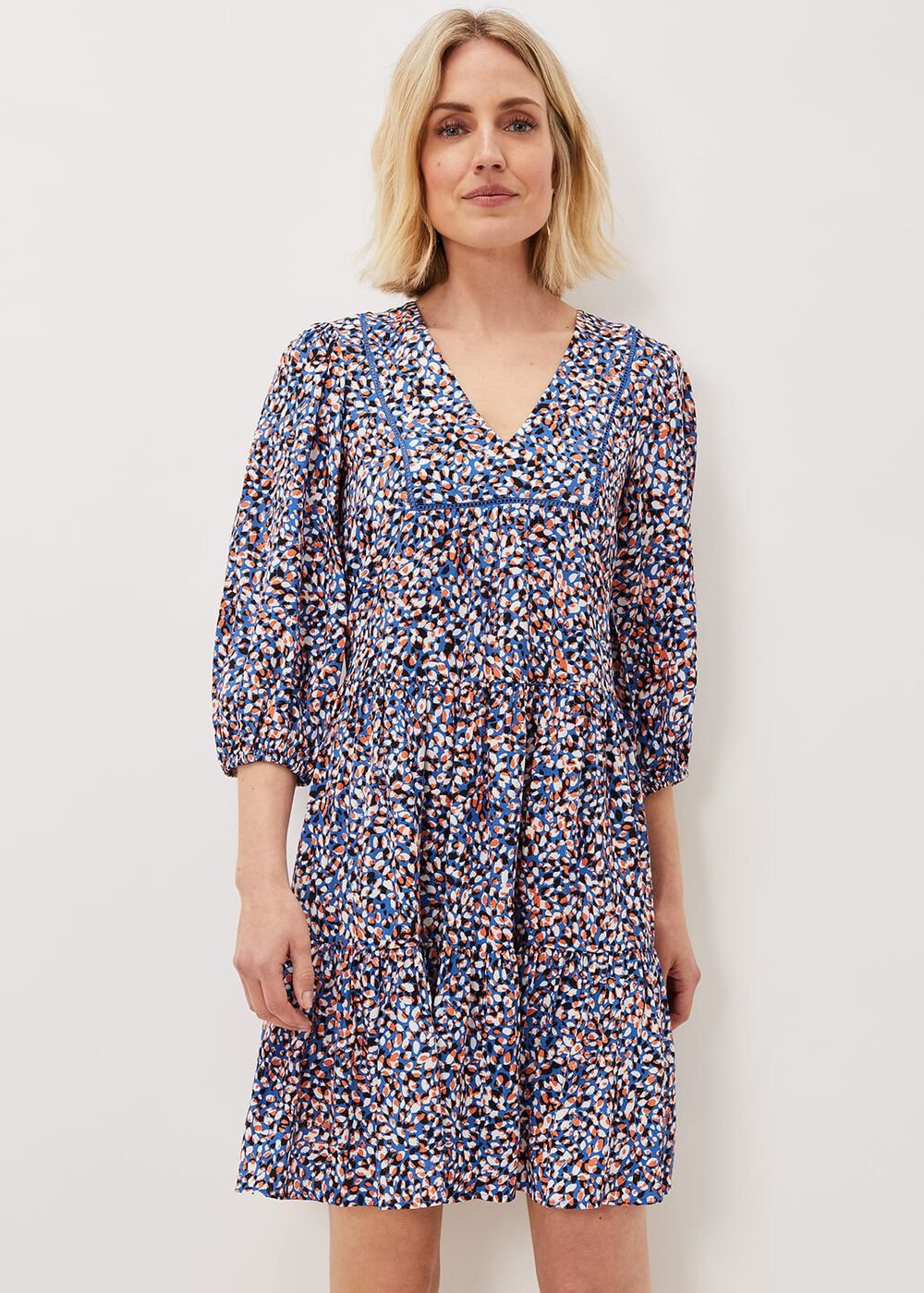 Penele Dotty Print Short Dress - Multi-Coloured