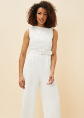 Gracie Wide Leg Jumpsuit - Ivory