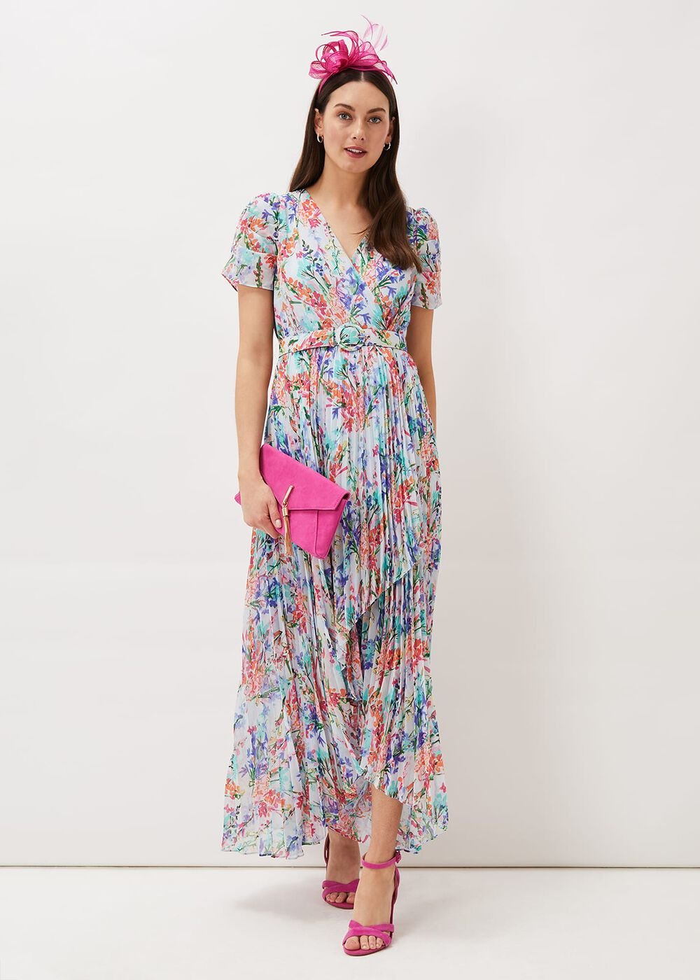 Cleo Floral Midaxi Dress - Cherry/Multi