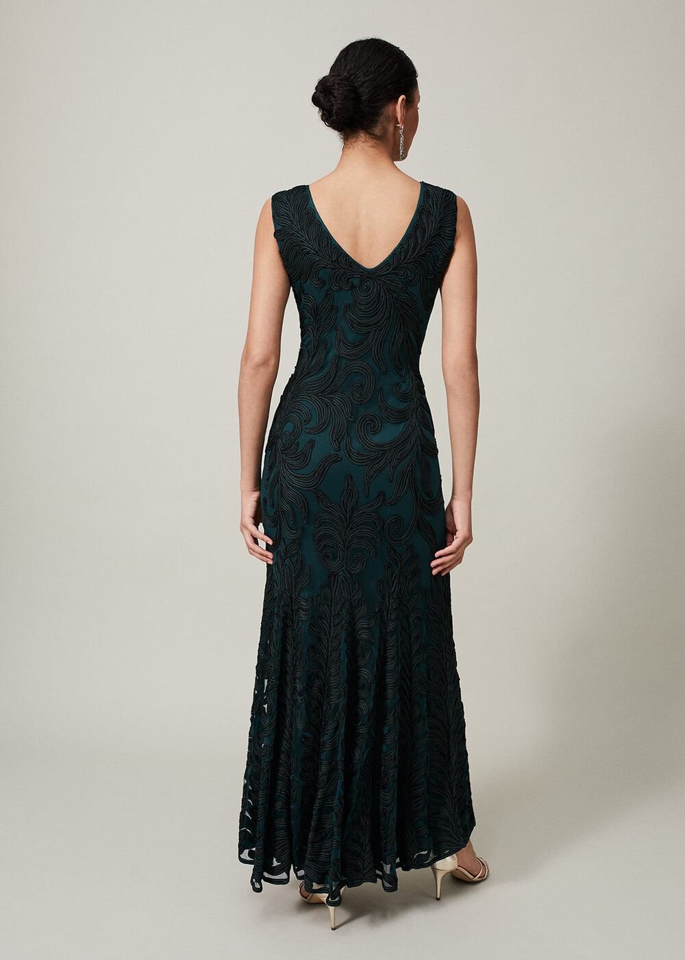 Marigold Tapework Dress - Green/Black