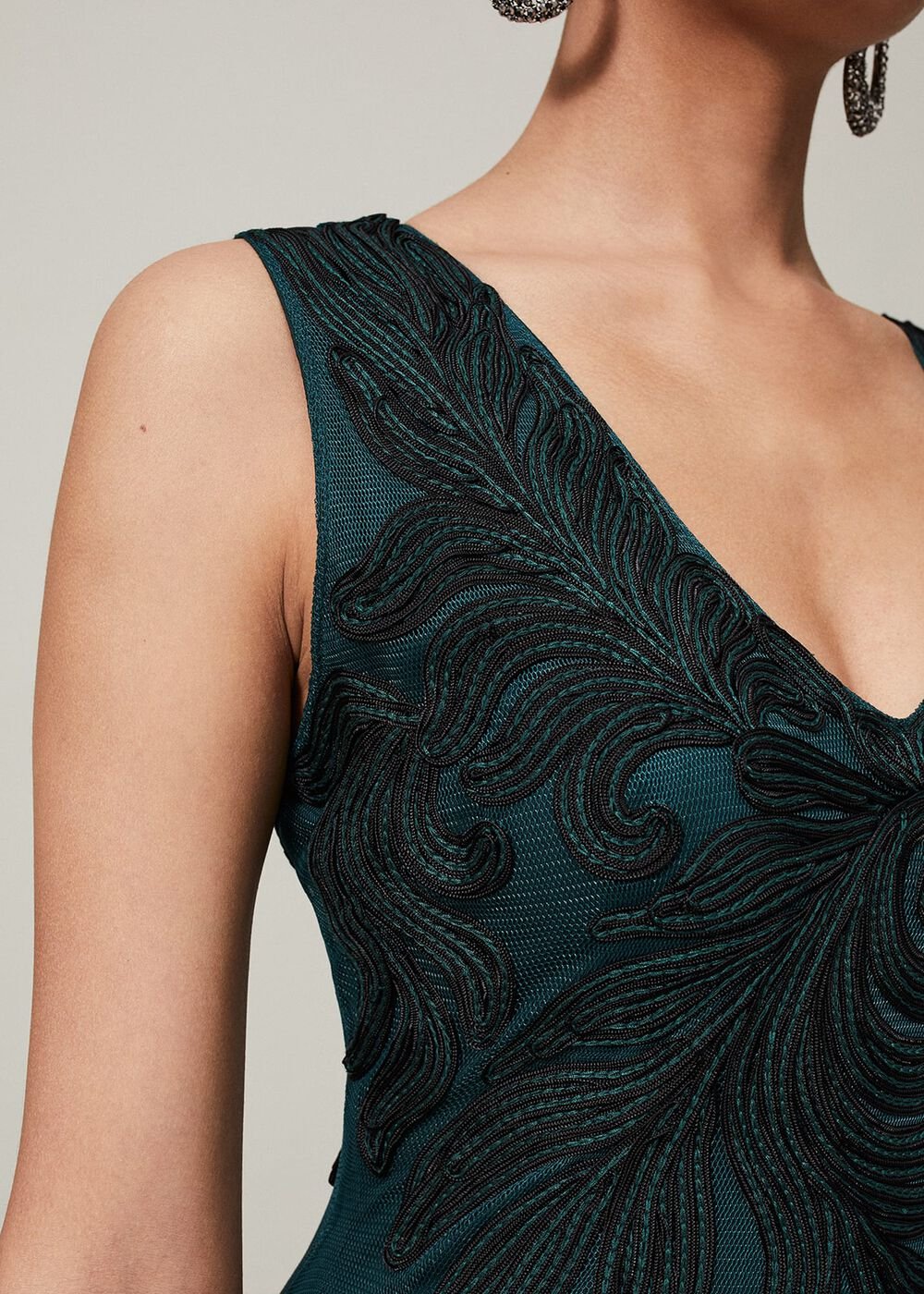 Marigold Tapework Dress - Green/Black