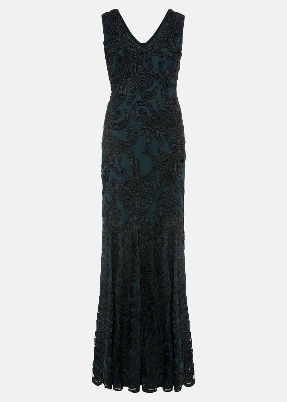 Marigold Tapework Dress - Green/Black