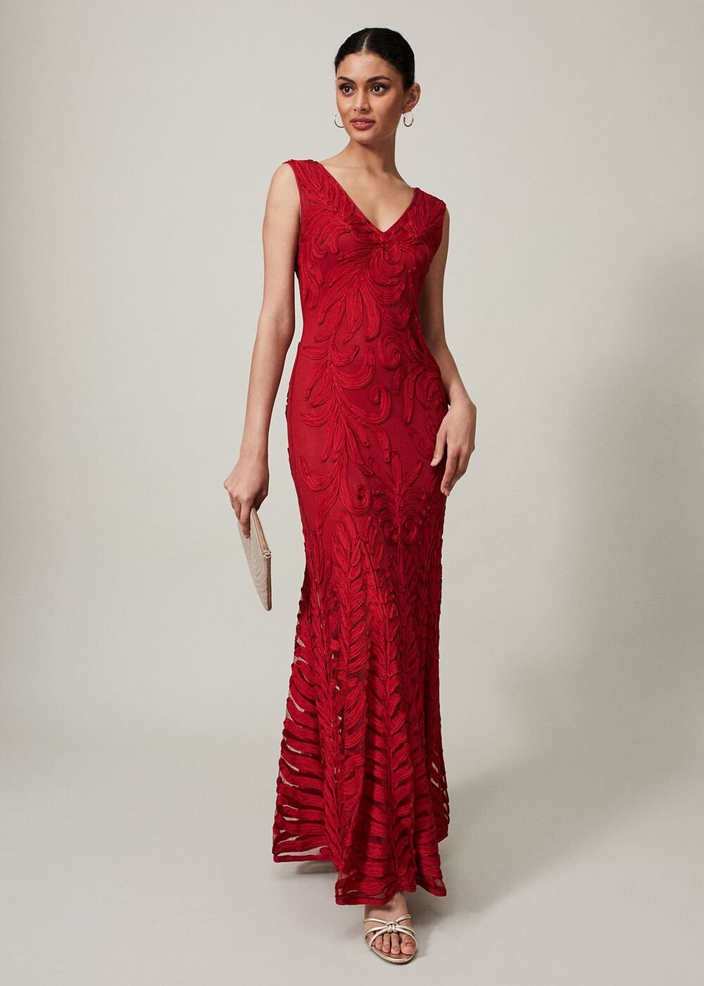 Marigold Tapework Maxi Dress - Scarlet