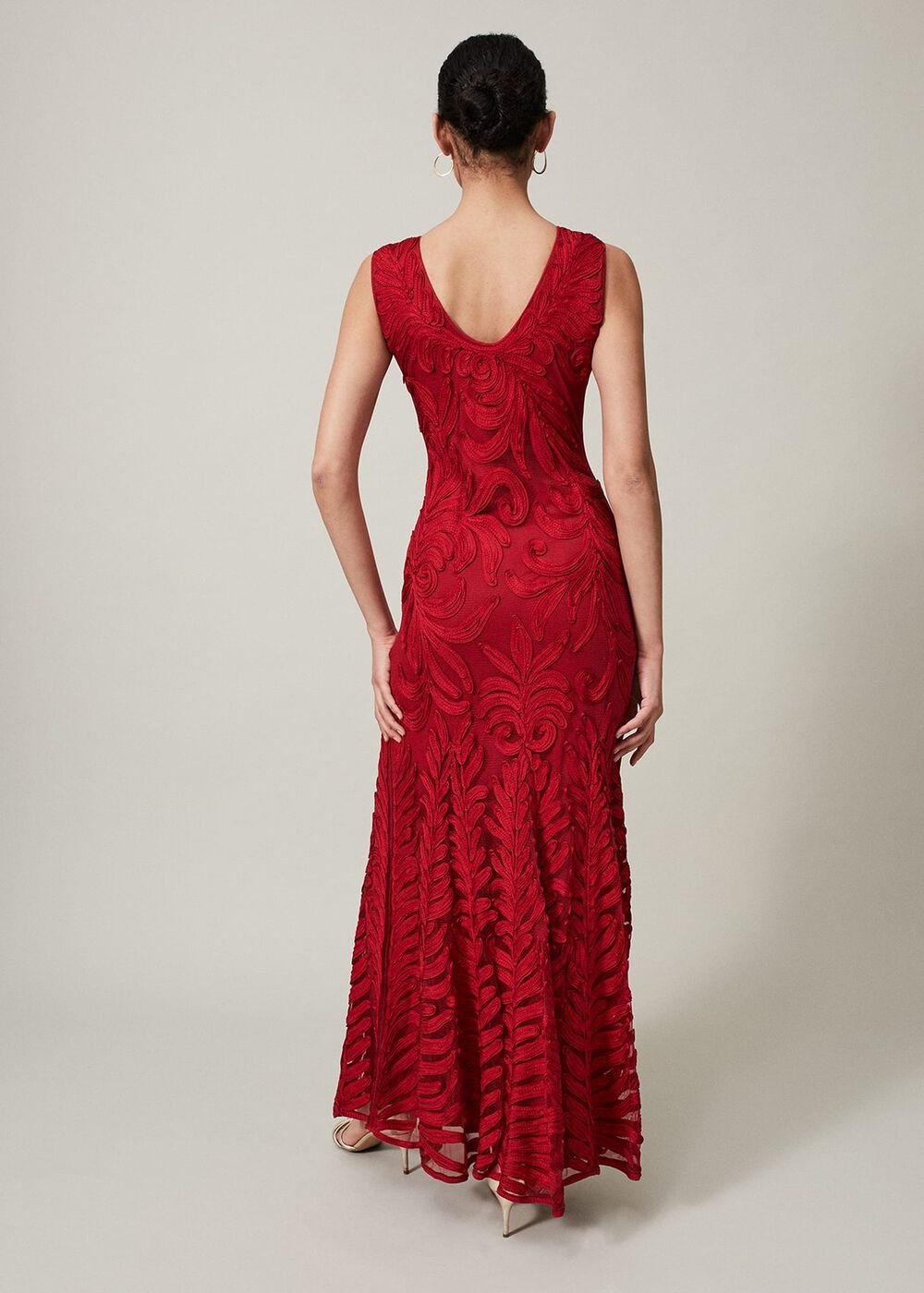 Marigold Tapework Maxi Dress - Scarlet