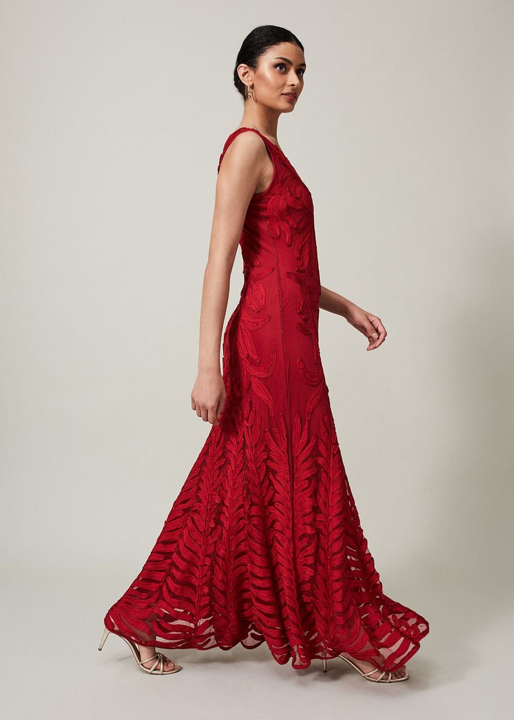 Marigold Tapework Maxi Dress - Scarlet