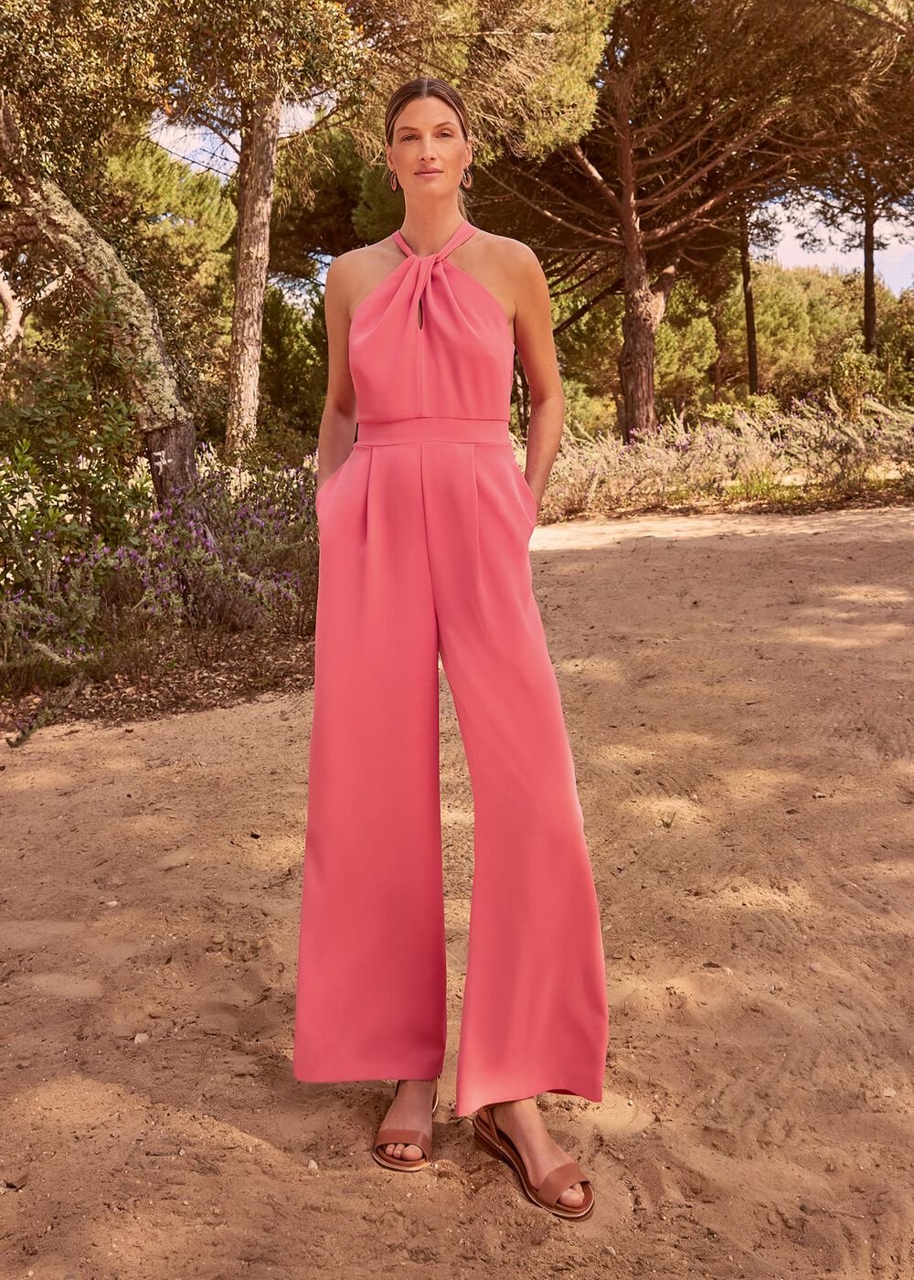 Mellany Wide Leg Jumpsuit - Watermelon