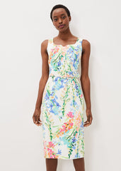 Serina Floral Midi Dress - Ivory Multi