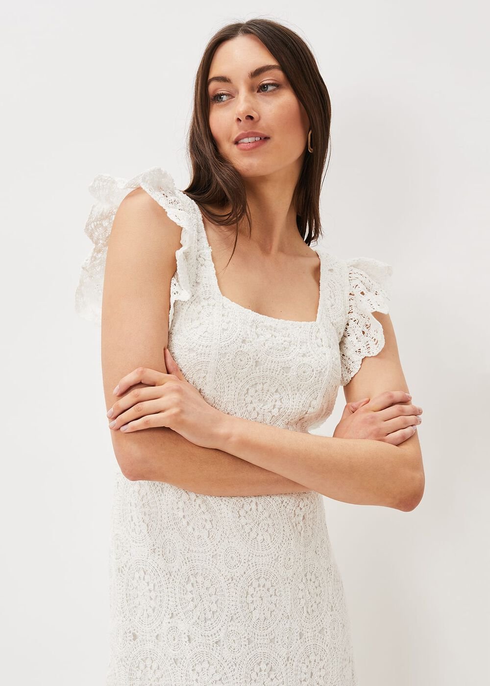 Tamari Crochet Knit Dress - Ivory