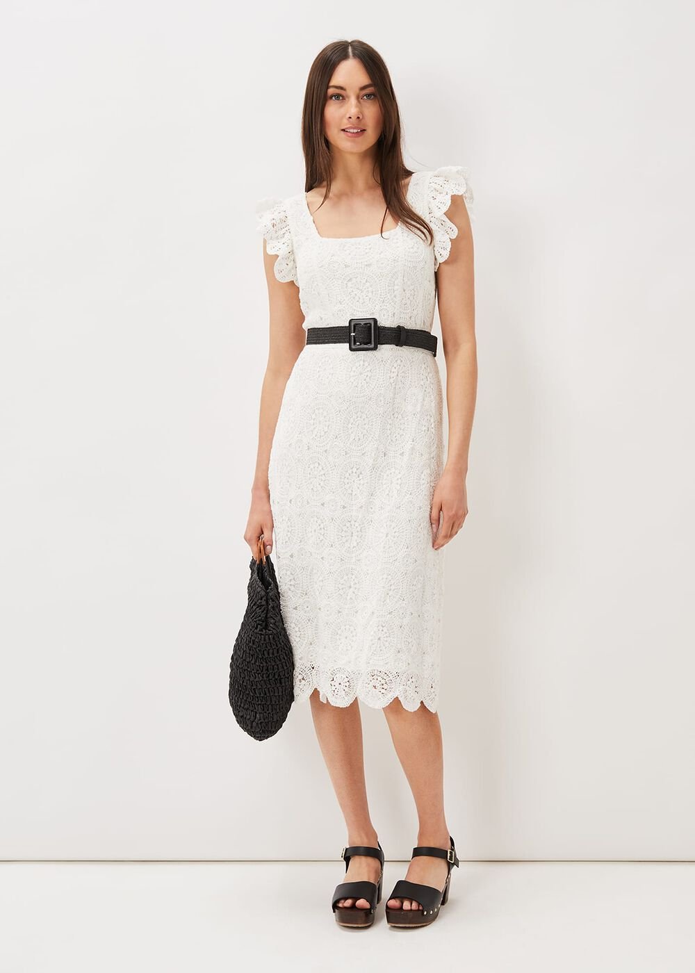 Tamari Crochet Knit Dress - Ivory