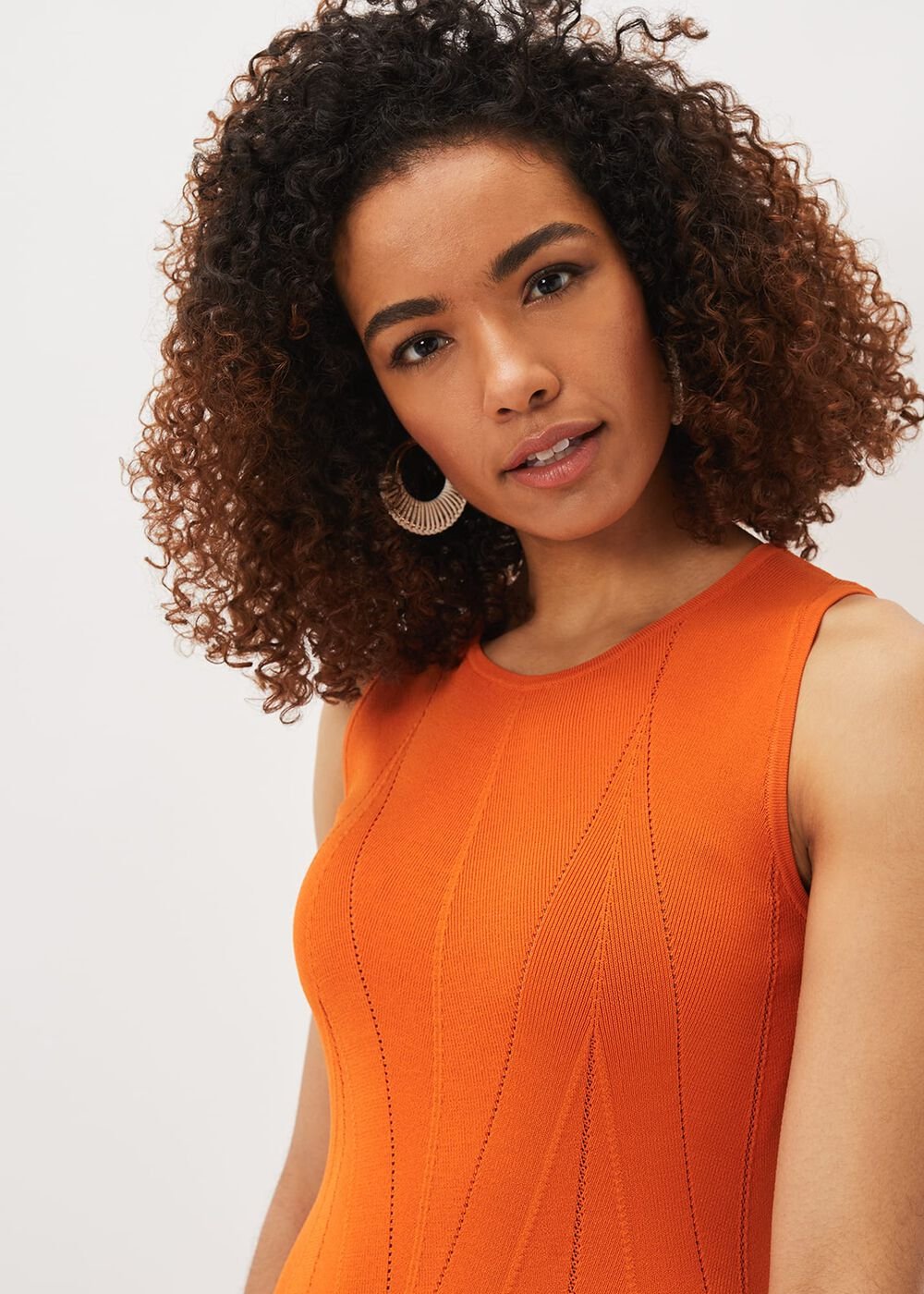Jaya Stitch Detail Dress - Orange