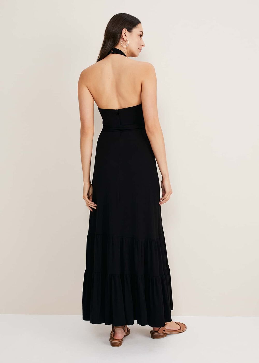 Valeria Jersey Halter Neck Dress - Black