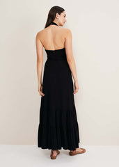 Valeria Jersey Halter Neck Dress - Black