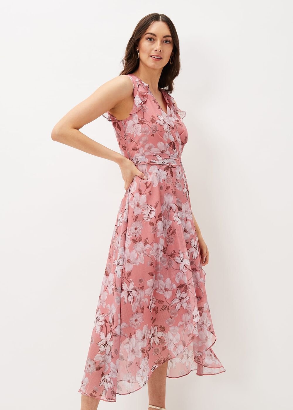 Rubith Floral Midi Dress - Pink/Multi