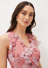 Rubith Floral Midi Dress - Pink/Multi