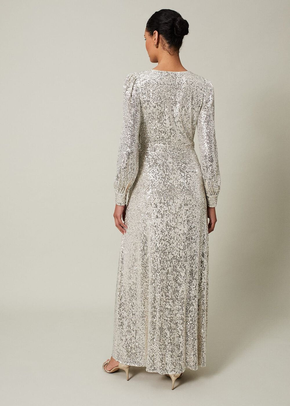 Amily Sequin Maxi Dress - Silver