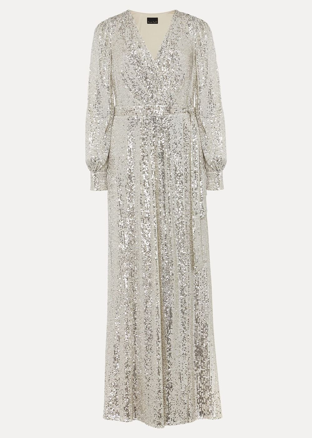Amily Sequin Maxi Dress - Silver