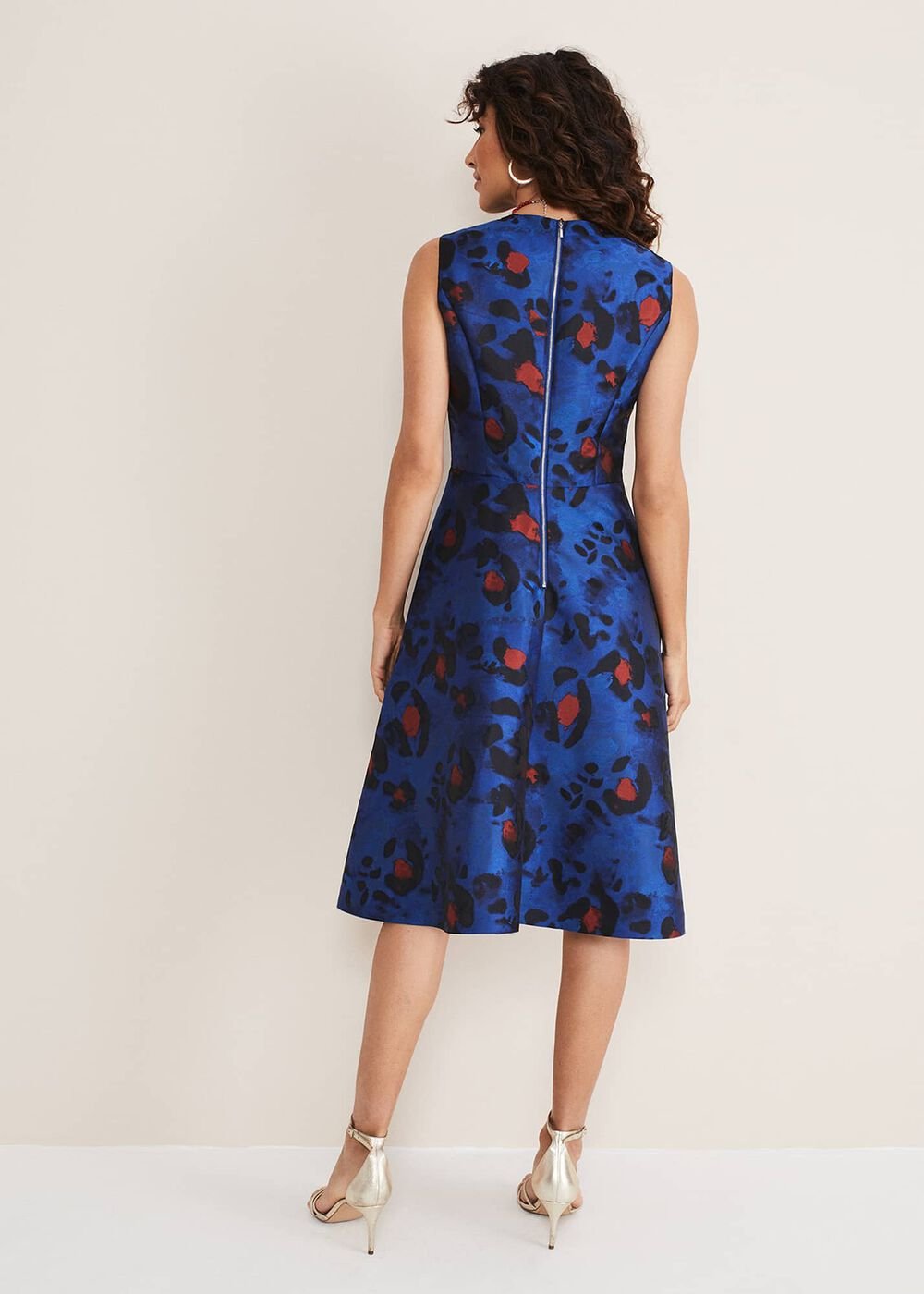 Clarisse Print Jacquard Dress - Cobalt/Multi