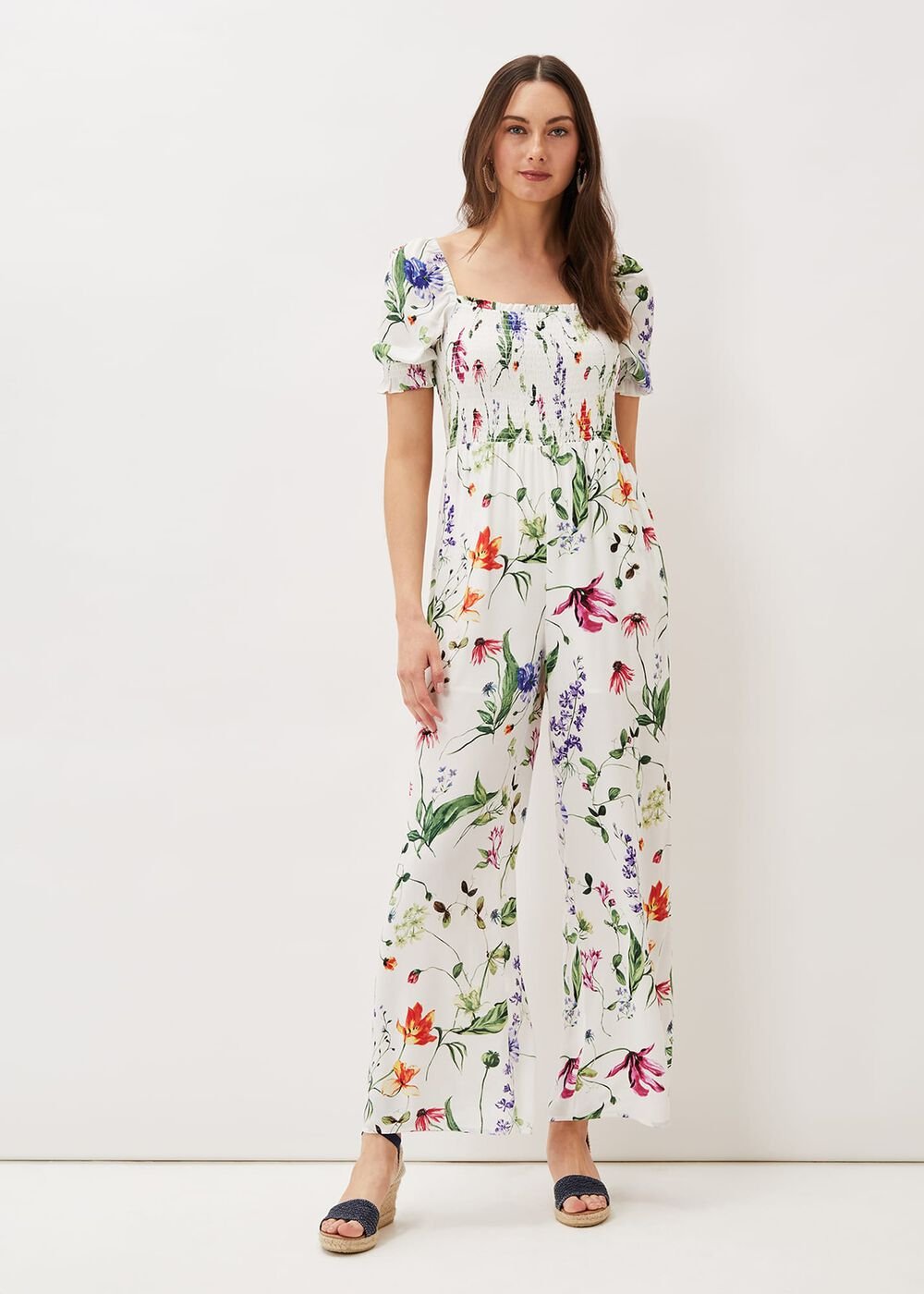 Zaylah Shirred Waist Jumpsuit - White