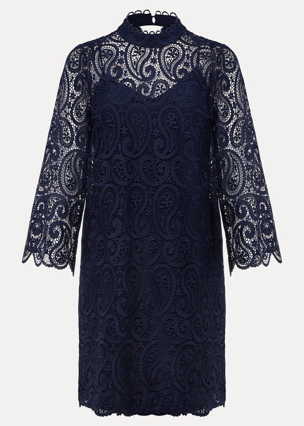 Verity Lace Shift Dress - Navy