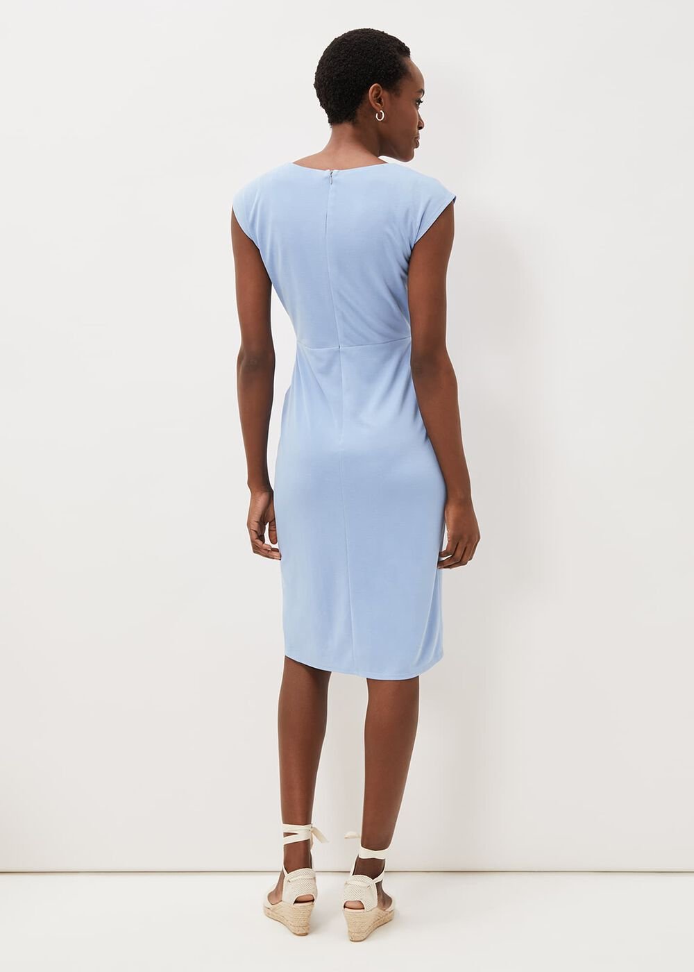 Adeliade Tie Front Dress - Pale Blue