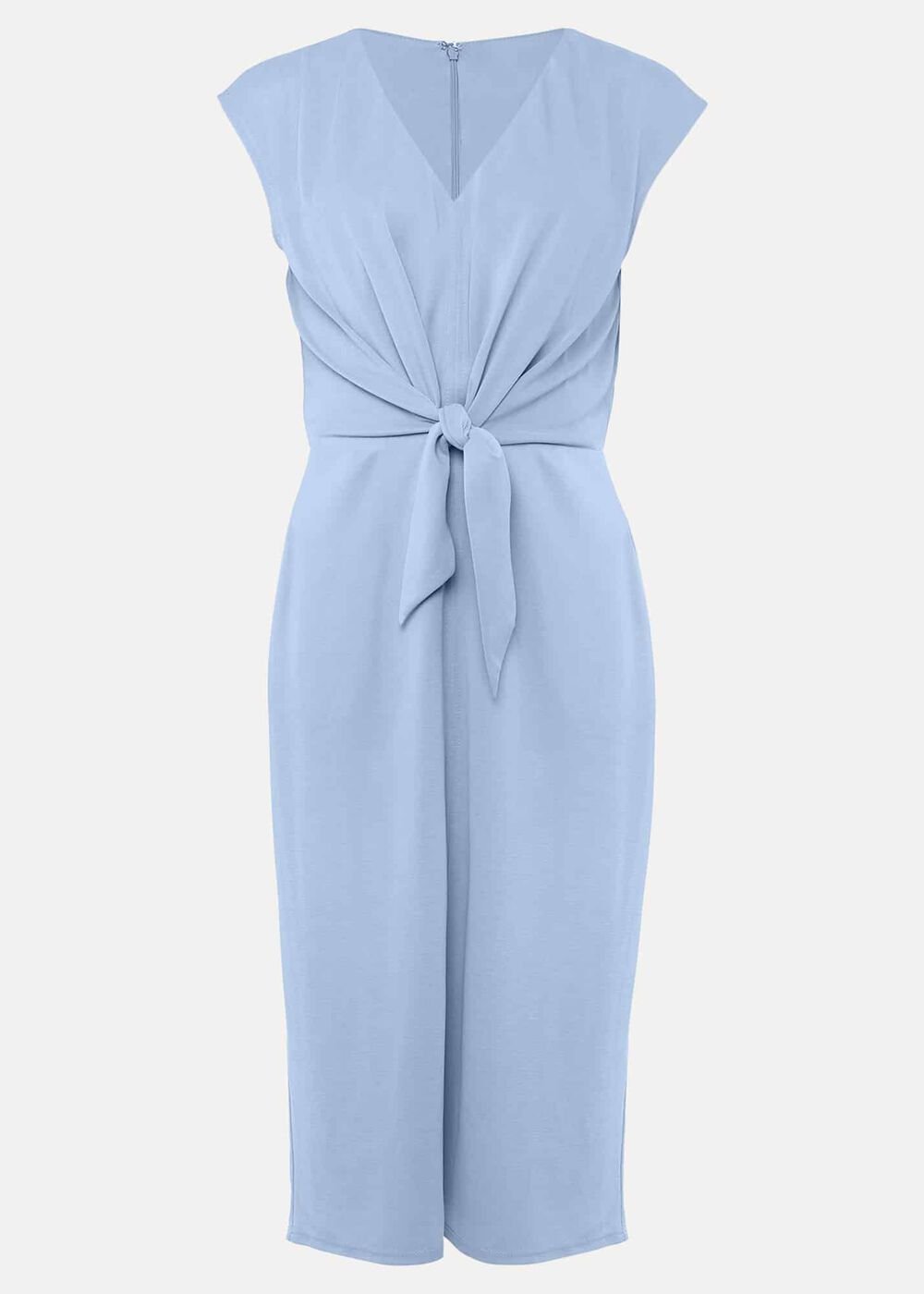 Adeliade Tie Front Dress - Pale Blue