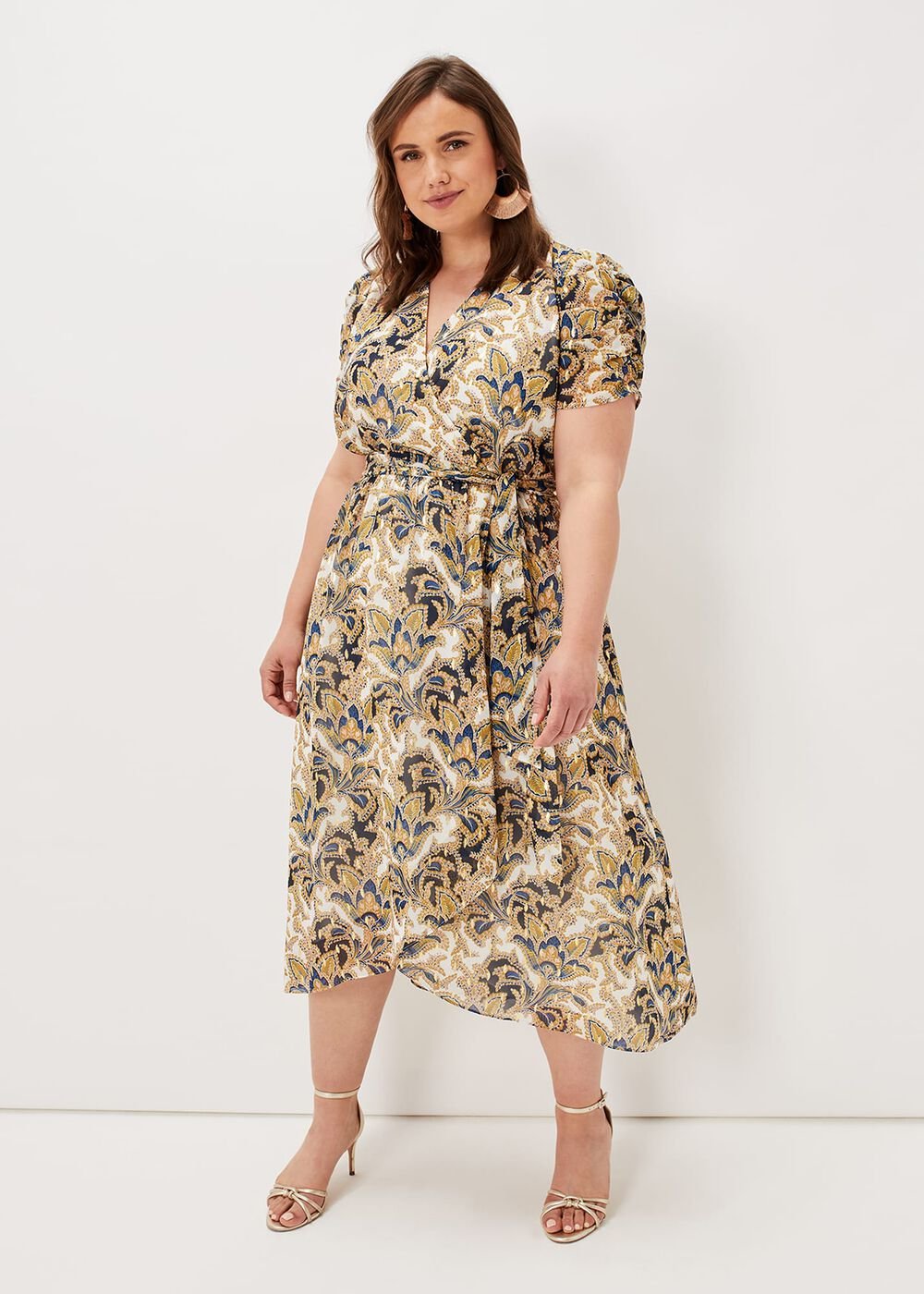 Floriana Shimmer Dress - Gold/Multi