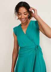 Cressinda Ruched Midi Dress - Peacock