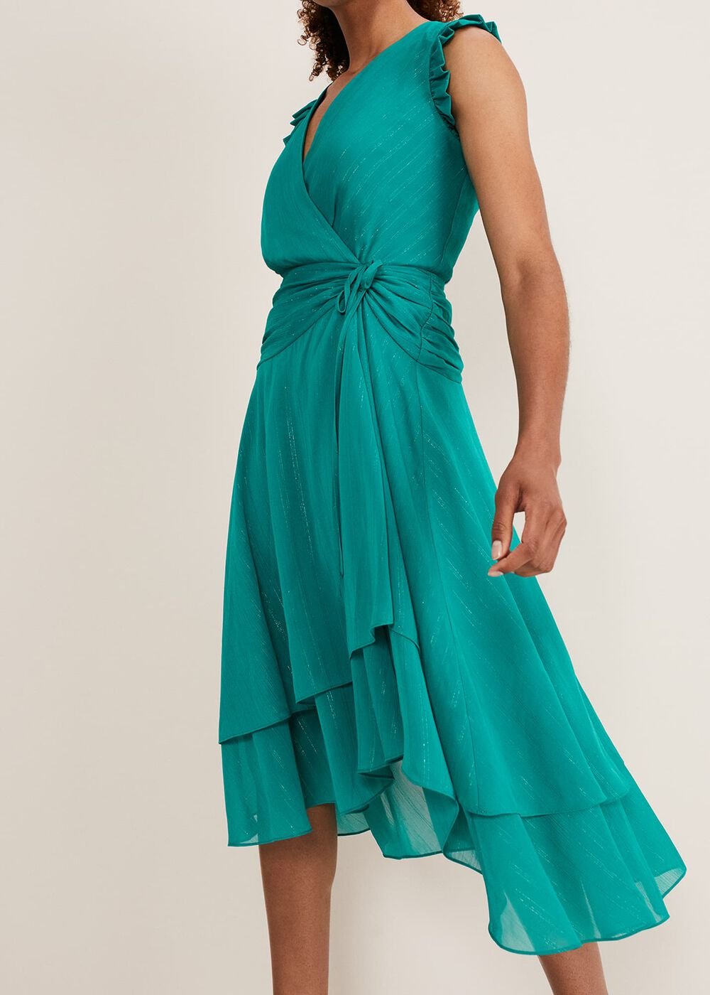Cressinda Ruched Midi Dress - Peacock